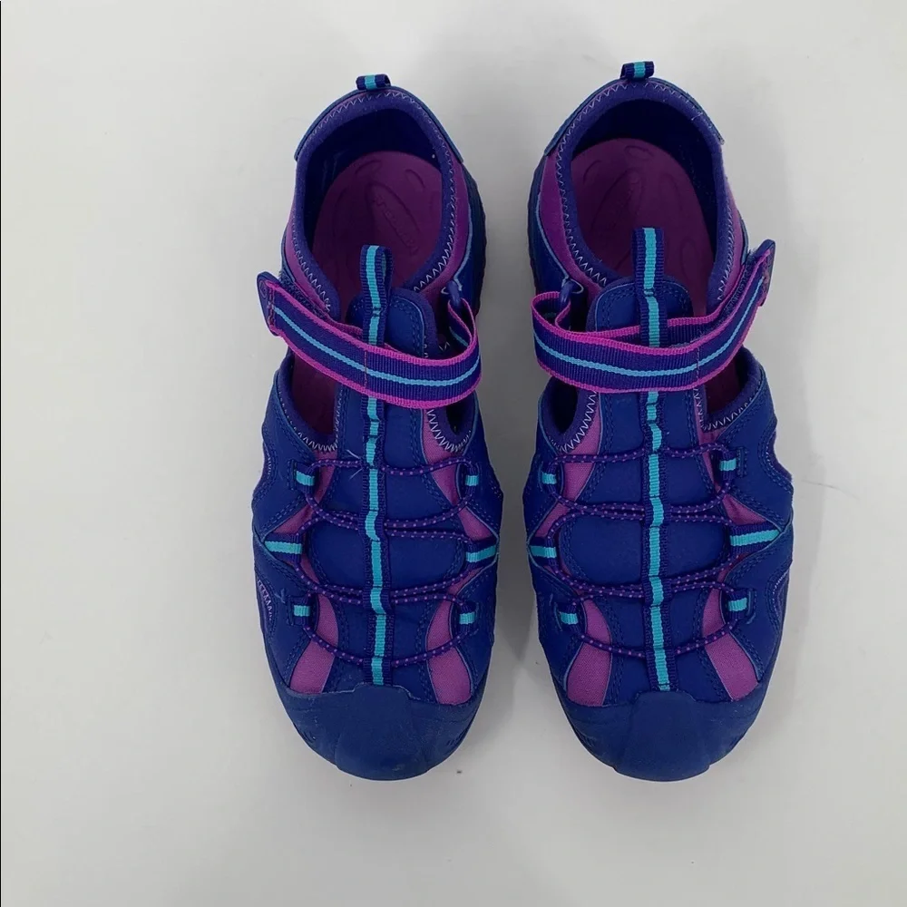 Merrell Hydro Fisherman water sandal shoe closed toe blue purple Kids girls 37